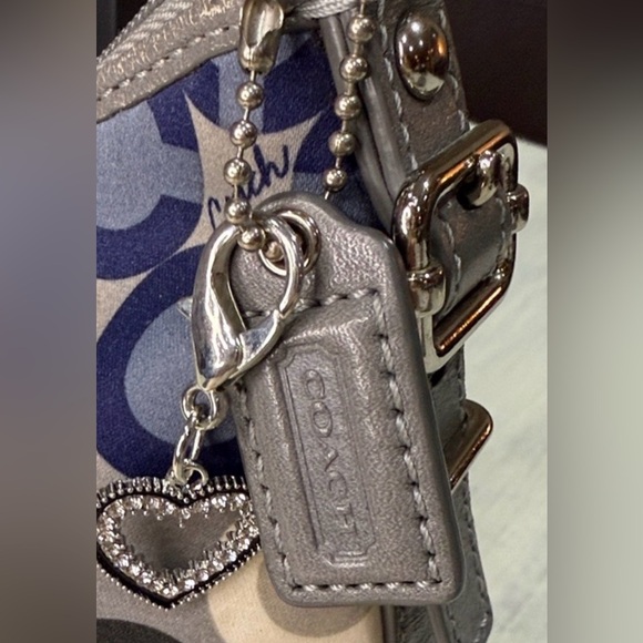 Coach Blue and Gray Opt Art Shoulder Bag - Picture 6 of 7